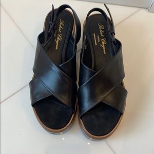 Robert Clergie platform crisscross sandals